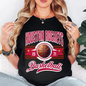 Maglietta vintage degli Houston Rocket Basketball, maglietta per tifosi degli Houston Rocket Basketball, regalo per tifosi degli Houston Rockets, maglietta degli Houston Rockets, maglietta dei Rockets