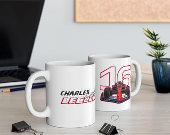 Charles Leclerc F1 Ceramic Mug, Formula 1 Fan Gift