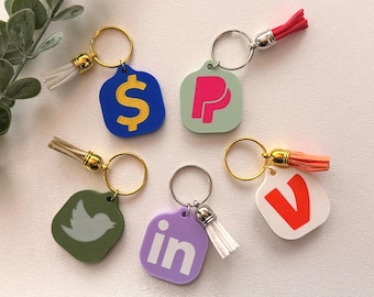 Custom 3D Printed NFC Keychain | Social Media Logo Tag