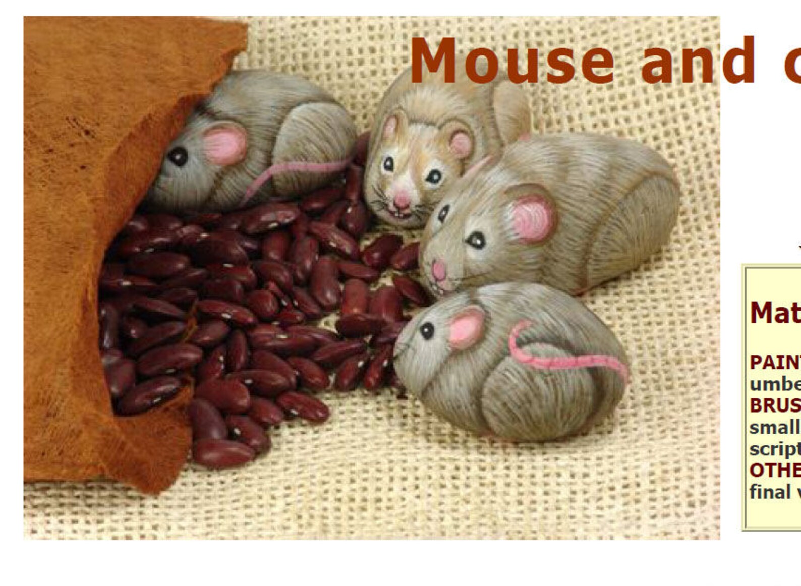 How to paint a stone mouseRock painting LessonPdf Etsy