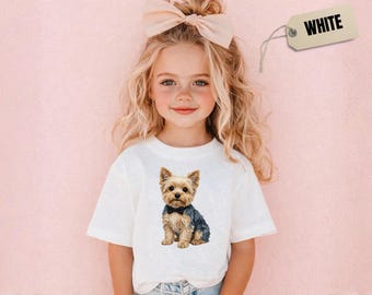 Faux Yarn Yorkie Family Shirt & Sweatshirt, Bow Tie Puppy Graphic Tee