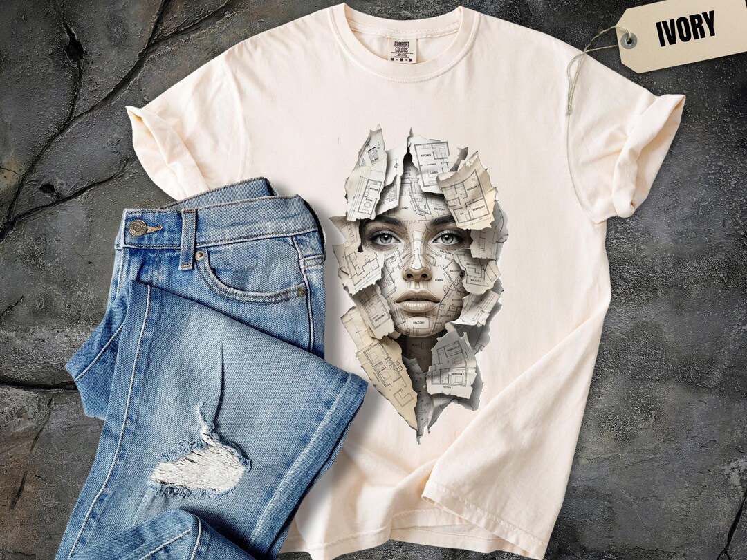 Architecture Face Shirt, Interior Design Graphic Tee, Abstract Portrait ...