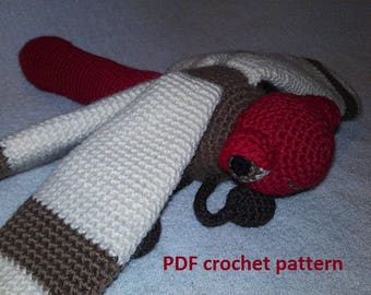 Great Big Red Dragonfly - crochet pattern PDF