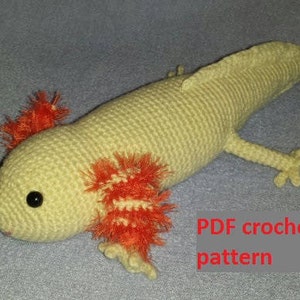 Axolotl salamander - crochet pattern PDF