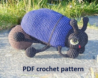 Great Big Dung Beetle with Dung - crochet pattern PDF