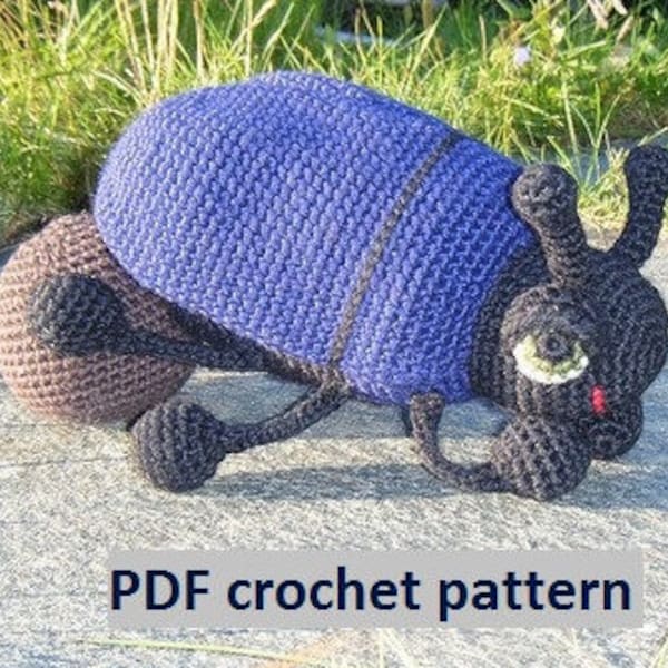 Great Big Dung Beetle with Dung - crochet pattern PDF