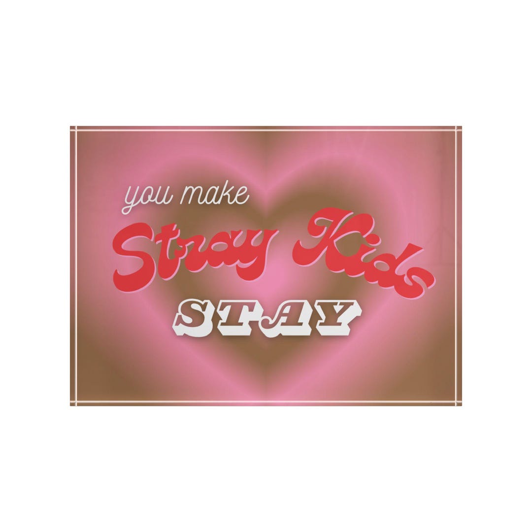 Stray Kids Brown & Pink Heart Photo Block-love Stay Decor, Heart Wall ...