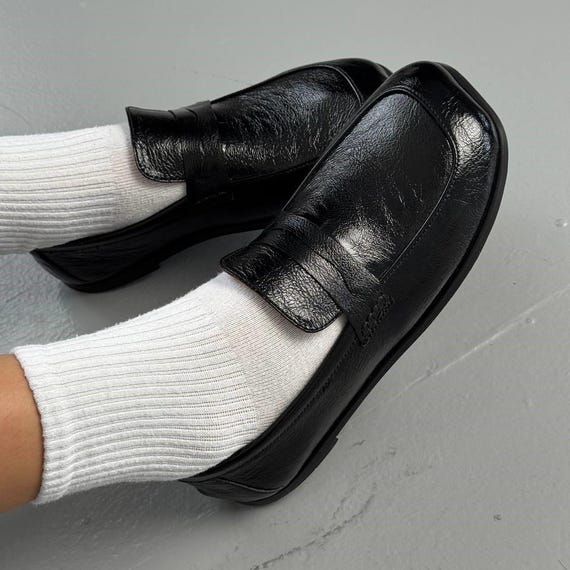 Barefoot Leather Loafers, Wide Toe Box Penny Loafers, Minimalist Black Dress Shoes, Anatomical Zero Drop Flats, Comfortable Office Footwear