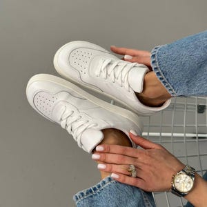 Anatomic Leather Lace-Up Sneakers with Suede Accent for Women, Wide Fit Shoes, Chocolate Brown Comfortable Casual Flats, Everyday Trainers image 17