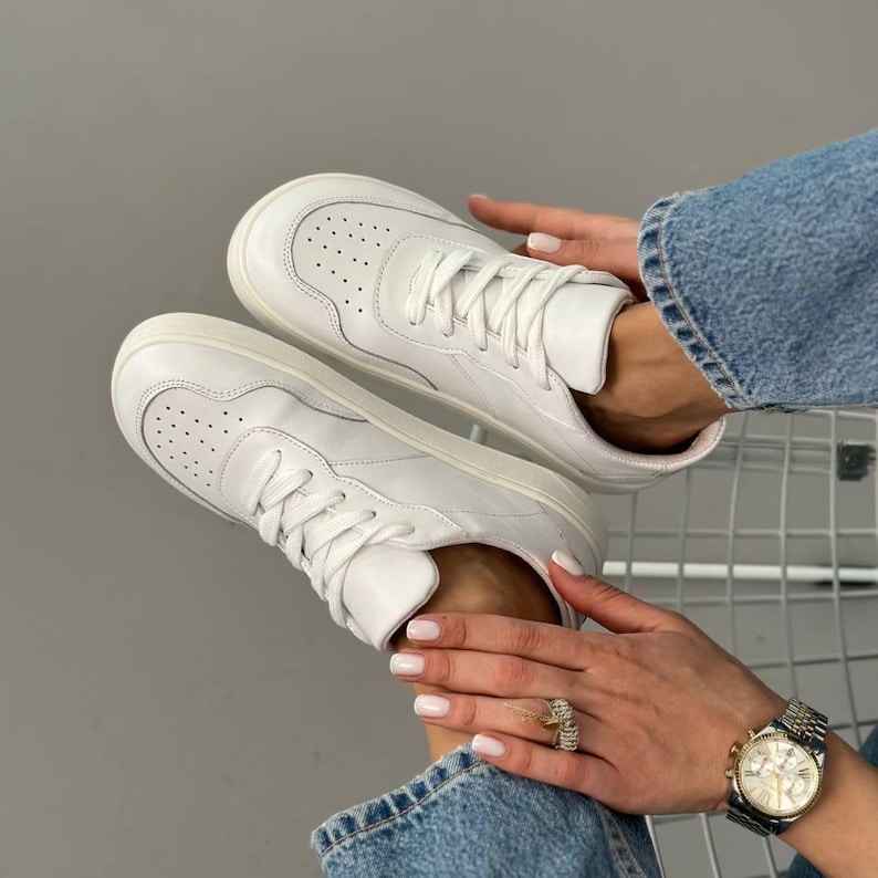 Anatomic Leather Lace-Up Sneakers with Suede Accent for Women, Wide Fit Shoes, Chocolate Brown Comfortable Casual Flats, Everyday Trainers image 17