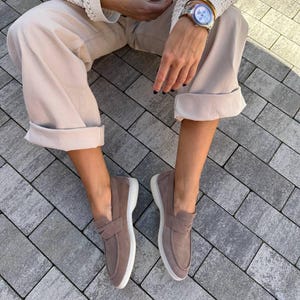 Soft Suede Slip-On Shoes, Women’s Loafers, Suede Loafers, Stylish Shoes, Everyday Wear Slip-On, Comfortable Loafers, Casual Shoes Cappuccino
