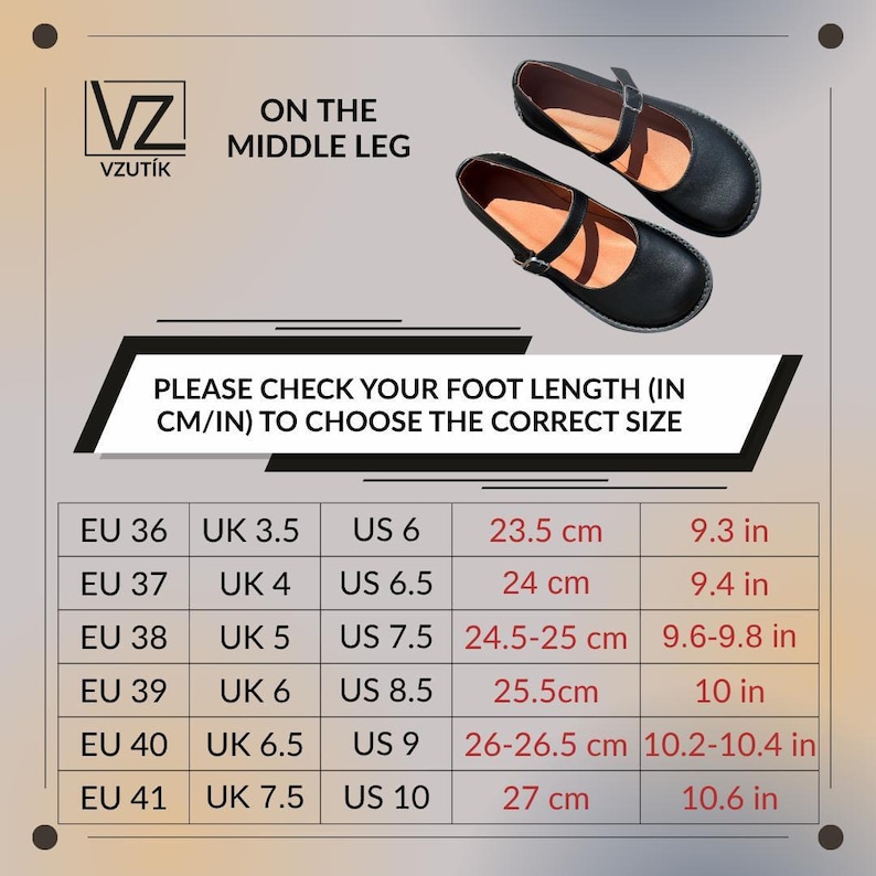Anatomical Round Toe Mary Jane, Black Leather Ballet Flats, Comfortable Barefoot Shoes with Strap image 4