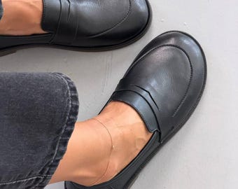 Mocassins en cuir pour pieds larges, chaussures plates confortables style pieds nus, mocassins anatomiques pour femmes, chaussures en cuir souple à enfiler, chaussures minimalistes