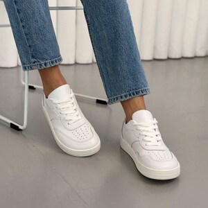 Anatomic Leather Lace-Up Sneakers with Suede Accent for Women, Wide Fit Shoes, Chocolate Brown Comfortable Casual Flats, Everyday Trainers image 14