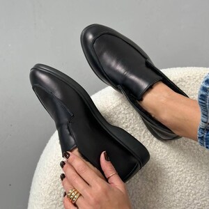 Suede Slip On Boots, Natural Sheepskin Fur Lined, Warm Winter Ankle Shoes, Minimalist High Top Loafers, Moccasin Boots, Quiet Luxury Style image 16