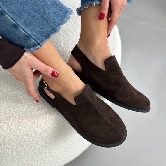 Anatomical Suede Clogs for Women, Minimalist Summer Slip Ons, Soft Mules with Wide Toe Box, Comfortable Breathable Shoes, Handmade Shoese