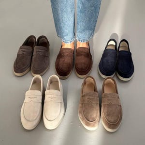 Soft Suede Slip-On Shoes, Women’s Loafers, Suede Loafers, Stylish Shoes, Everyday Wear Slip-On, Comfortable Loafers, Casual Shoes image 2