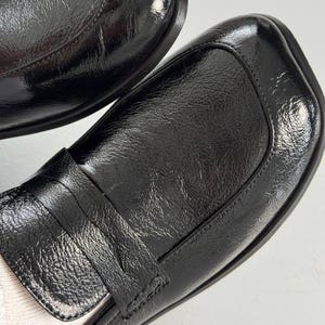 Women's Wide Toe Penny Loafers, Classic Black Leather Slip-On Shoes, Comfortable Casual & Office Footwear for Her image 11