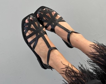 Leather Mary Jane Sandals for Women, T-Strap Buckle, Comfortable Summer Shoes, Stylish Sandals for Everyday Wear, Sandals for Her