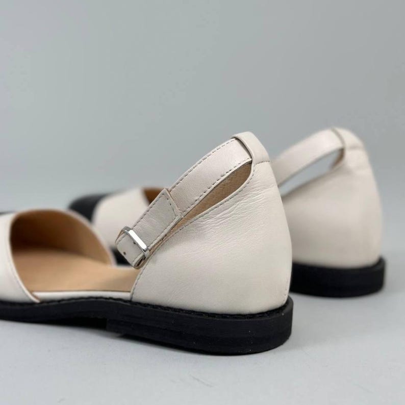 Anatomical Black Leather Mary Janes, Wide Toe Box Ballet Flats, Comfortable Ankle Strap Shoes, Minimalist Footwear, Handmade Leather Flats image 17