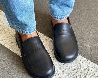 Mocasines de piel estilo descalzo para mujer, planos negros sin cordones, cómodos zapatos de suela blanda, mocasines clásicos, calzado informal de oficina.