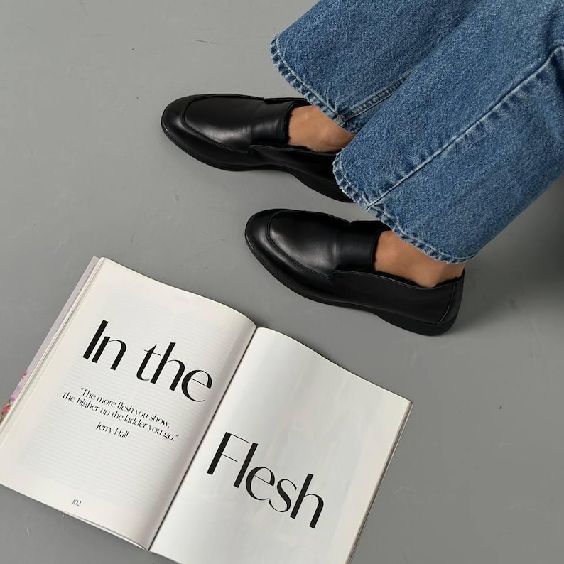 Suede Slip On Boots, Natural Sheepskin Fur Lined, Warm Winter Ankle Shoes, Minimalist High Top Loafers, Moccasin Boots, Quiet Luxury Style image 19