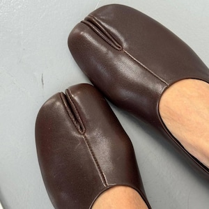 Echtes Leder Tabi Ballerinas, Split Toe Ballettschuhe Bild 17