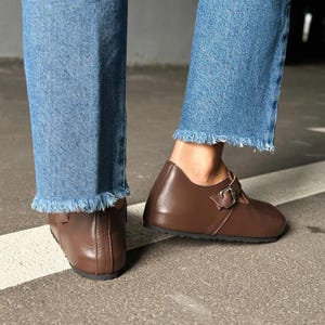 Barefoot Wide Toe Box Mules, Women's Leather Clogs with Cork Insole, Orthopedic Slip On Shoes, Natural Suede Comfort Slippers, Healthy Shoes image 19