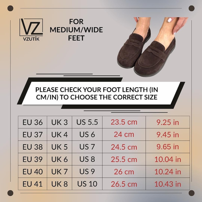 Mocasines de ante marrón para mujer, zapatos sin cordones de punta redonda ancha, zapatos planos anatómicos cómodos, mocasines casuales para el día a día, zapatos hechos a mano. imagen 5