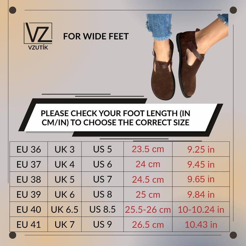 Women's Suede Mary Jane Clogs, Barefoot Style Flats, Anatomical Wide Fit Shoes with Round Toe, Soft Flexible Sole Comfortable Everyday Shoes image 4