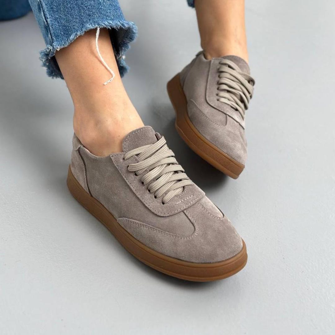 Zapatillas de ante para mujer, zapatillas con cordones, zapatillas bajas y  suaves, zapatillas elegantes para el día a día, zapatillas deportivas de