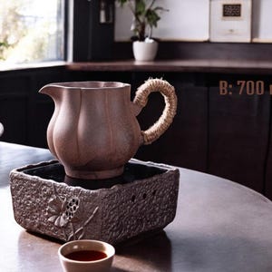 Rustic Vintage Clay Teapot (580ml-700ml) & Multifunctional Lotus Electric Ceramic Stove set