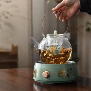 1200W multifunktionaler Elektroherd & 1200ml hochtemperaturbeständiges Glas-Teekanne-Set - US-Anwender finden Sie auf dem letzten Foto für Elektroherd