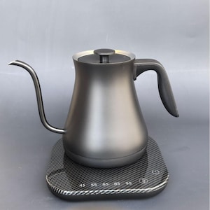 Chaleira elétrica inteligente tipo pescoço de ganso – 0,8 L, 1200 W, material de fibra de carbono, leve e resistente à corrosão, controle de temperatura preciso, elegante