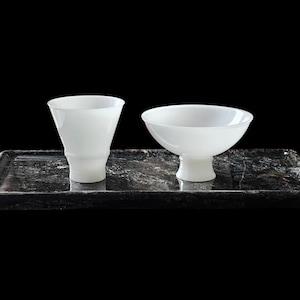 Tazas maestras de diseño exclusivo, porcelana Dehua con brillo similar a la jadeíta.