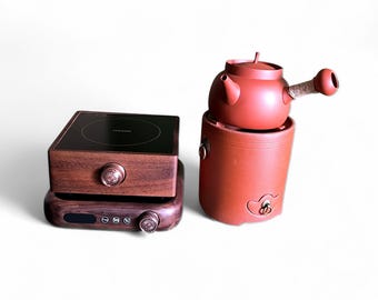 Gongfu Tea Set, 820ml Kettle, Charcoal & Electric Stove (US 110v Plug)