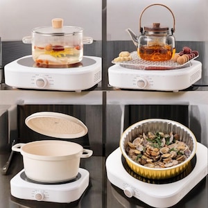 All-in-One Electric  Stove – Foolproof, One-Step Brewing, Tea, Boiling Water, and Cooking. 7 Power Levels, 200W-2200W