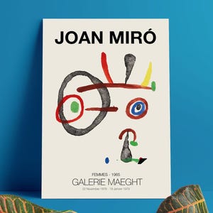 Joan Miro Femmes 1965, Exhibition Art Print Affiche, Danish Joan Miro Poster, Joan Miro Print, Miro Lithograph, Digital Print, Gifts For Her