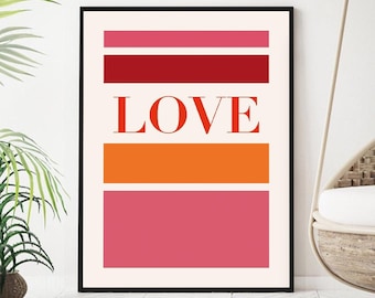 Love Wall Art Print, Love Print, Amor Wall Art, Trendy Wall Art, Boho Wall Art, Heart Print, Abstract Art Print, Modern Wall Art, Love Gifts