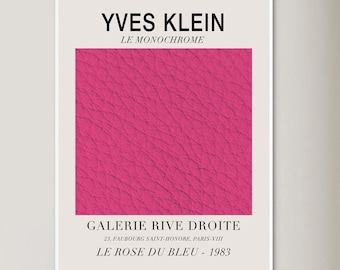 Yves Klein Poster, Le Rose du Bleu Exhibition Print, Digital Download, Pink Wall Art