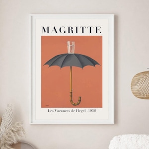 Rene Magritte Poster, Rene Magritte Art Print, Rene Magritte Umbrella, Rene Magritte Exhibition Poster, Digital Download, Vintage Art, Gifts