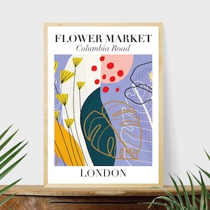 Flower Market London, Flower Market Poster, Flower Market Print, Floral Wall Art, Flower Shop Sign, Digital Prints, Florist Gift, Gift Idea