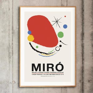 Joan Miro Art Decor, Exhibition Art Print Affiche, Danish Joan Miro Poster, Joan Miro Print, Miro Lithograph, Digital Prints, Gifts For Her