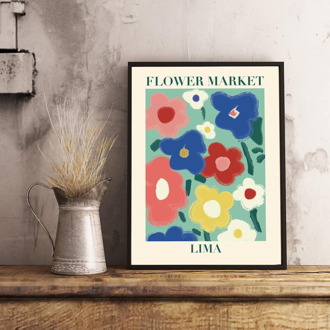 Lima Flower Market Poster: Colorful Floral Wall Art (digital Download ...