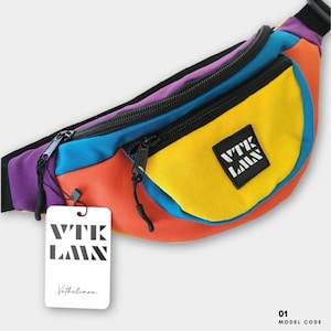 Sac banane unisexe jaune orange violet, sac banane élégant et pratique pour le voyage, le sport et un sac banane à usage quotidien, sac banane réglable