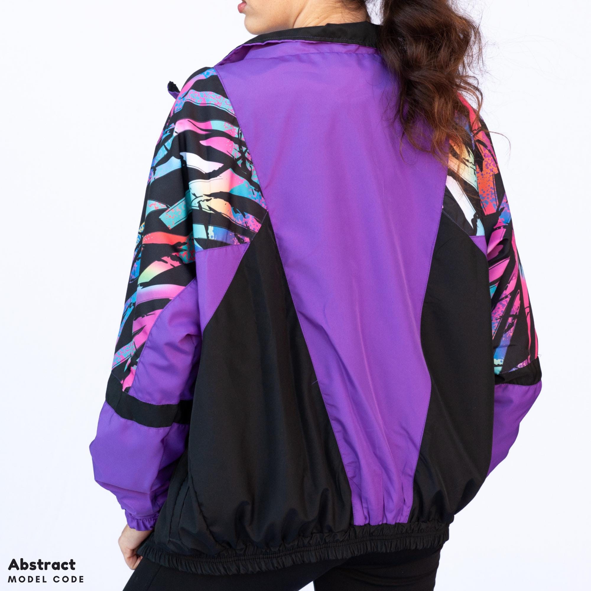 ジャケット・アウター 90s vintage Tailored Jacket Black Purple Vintage Northwestern Leather Jacket 90s Medium Purple Black