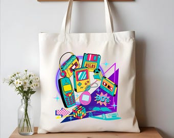 Kolorowy zestaw clipartów retro z lat 90., estetyczny pakiet PNG – kaseta, Tamagotchi, rolka filmu, Gameboy – cyfrowe pobieranie PNG, 3000x3000 pikseli