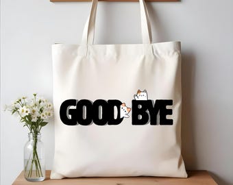 Goodbye Cat PNG Design – Uroczy tekst pożegnalny z zabawnymi kotami, projekt torby płóciennej, sztuka ścienna, kubek, 1300x800 pikseli