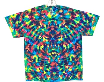 Tie Dye Shirt Neon Rainbow Psychedelic Blotter Scrunch art Adult T-Shirt small medium large XL 2X 3X 4X 5X 6X hand dyed tall sizes