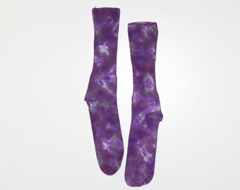 Kid's Tie Dye Socks Purple Moon Blotter Bamboo Youth Socks handmade hippie boho gypsy art psychedelic socksPsychedelic